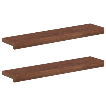 vidaXL Παράθυρα 2 τμχ. Σκούρο Καφέ 70 x 20 x 2 cm Στερεό Ξύλο Δρυός