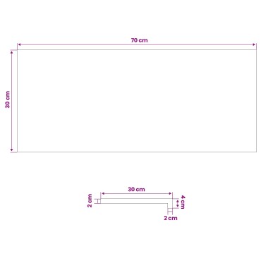 vidaXL Παράθυρα 2 τμχ. Λευκό 70 x 30 x 2 cm Στερεό Ξύλο Δρυός