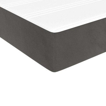 vidaXL Στρώμα με Pocket Springs Μεσαίας Σκληρότητας Σκούρο Γκρι 100x190x20cm Βελούδο Twin 1 τεμ. - Μονό