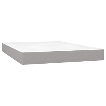 vidaXL Στρώμα με Pocket Springs Μεσαίας Σκληρότητας Αν. Γκρι 137x190x20cm Πλήρες Ύφασμα 1 τεμ. - Διπλό