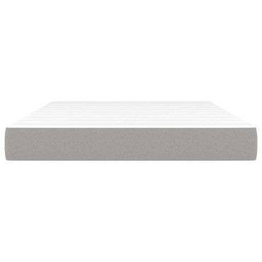 vidaXL Στρώμα με Pocket Springs Μεσαίας Σκληρότητας Αν. Γκρι 137x190x20cm Πλήρες Ύφασμα 1 τεμ. - Διπλό