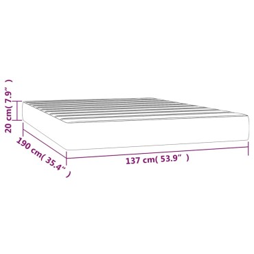 vidaXL Στρώμα με Pocket Springs Μεσαίας Σκληρότητας Αν. Γκρι 137x190x20cm Πλήρες Ύφασμα 1 τεμ. - Διπλό
