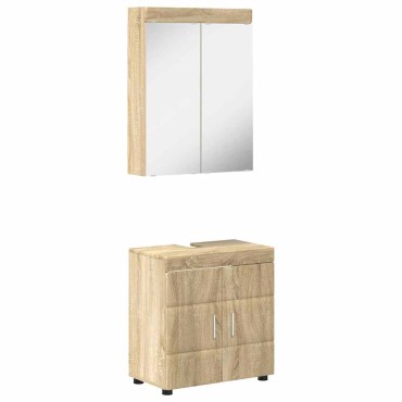 vidaXL Σετ Επίπλων Μπάνιου TULUM 2 τεμ. Δρύς Sonoma 60x34x63 εκ