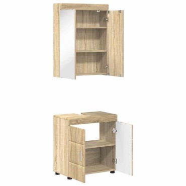 vidaXL Σετ Επίπλων Μπάνιου TULUM 2 τεμ. Δρύς Sonoma 60x34x63 εκ