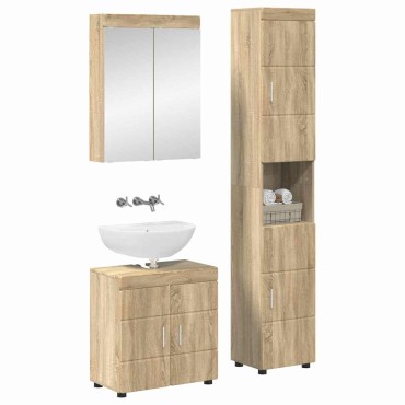 vidaXL Σετ Επίπλων Μπάνιου TULUM 3 τεμ. Δρύς Sonoma 60x34x63 εκ