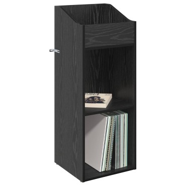 vidaXL Ντουλάπι δίσκων βινυλίου Μαύρη Δρυς 36x36x95,5 εκ 1 τεμ.