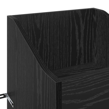 vidaXL Ντουλάπι δίσκων βινυλίου Μαύρη Δρυς 36x36x95,5 εκ 1 τεμ.