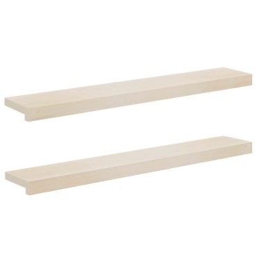 vidaXL Παράθυρα 2 τμχ. Λευκό 100 x 15 x 2 cm Στερεό Ξύλο Δρυός