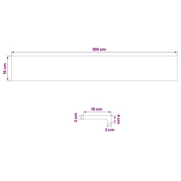 vidaXL Παράθυρα 2 τμχ. Λευκό 100 x 15 x 2 cm Στερεό Ξύλο Δρυός