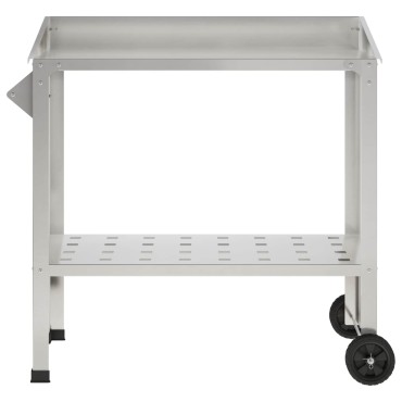 vidaXL Τραπέζι Φυτεύσεων με Ρόδες 96 x 50 x 89 εκ. Ανοξείδωτο Ατσάλι