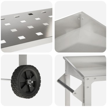 vidaXL Τραπέζι Φυτεύσεων με Ρόδες 96 x 50 x 89 εκ. Ανοξείδωτο Ατσάλι