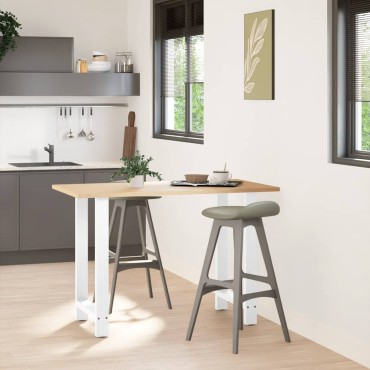 vidaXL Πόδια Τραπεζιού Μπαρ 2 τεμ. Λευκά 60x(90-91)cm Ατσάλι