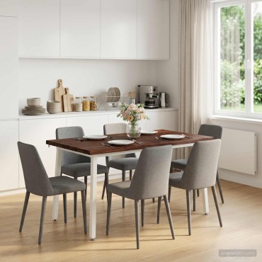 vidaXL Τραπέζι Φαγητού με Ζωντανό Χείλος 140x90x75cm Σκούρο Καφέ 1 τεμ.