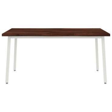 vidaXL Τραπέζι Φαγητού με Ζωντανό Χείλος 140x90x75cm Σκούρο Καφέ 1 τεμ.