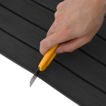vidaXL Ματ Σκάφους Ριγέ Σκούρο Γκρι και Μαύρο 240 x 60 cm EVA