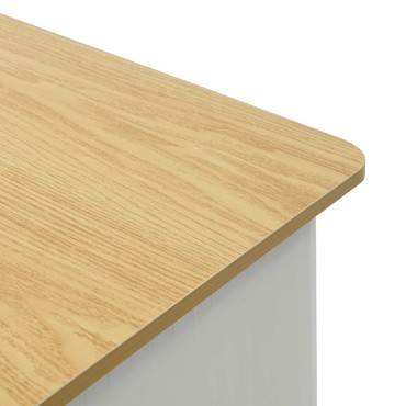 vidaXL Πάγκος έκθεσης Ανοιχτό καφέ και Λευκό 80 x 40 x 93 εκ.