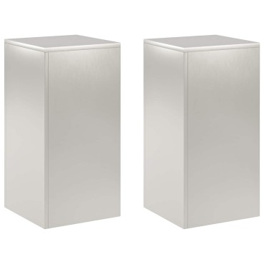 vidaXL Βάση φυτών 2 pcs Ασημί 30 x 30 x 60 cm Ατσάλι