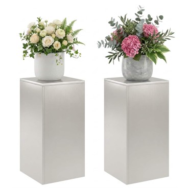 vidaXL Βάση φυτών 2 pcs Ασημί 30 x 30 x 60 cm Ατσάλι