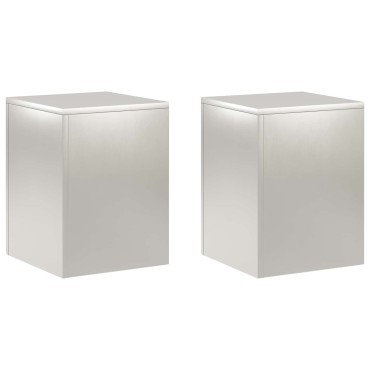 vidaXL Βάση φυτών 2 pcs Ασημί 30 x 30 x 40 cm Ατσάλι