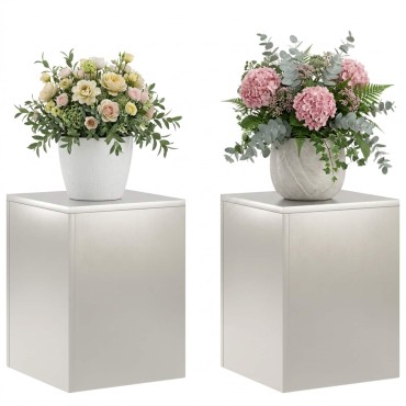 vidaXL Βάση φυτών 2 pcs Ασημί 30 x 30 x 40 cm Ατσάλι