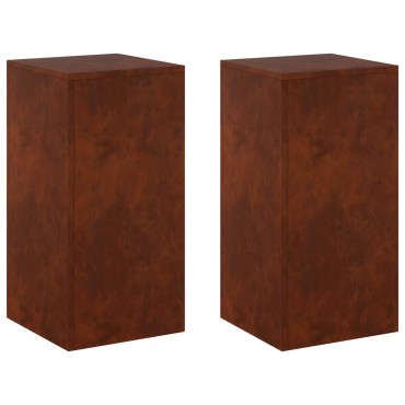 vidaXL Βάση φυτών 2 pcs Σκ rusty 30 x 30 x 60 cm