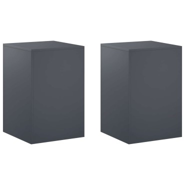 vidaXL Βάση φυτών 2 pcs Ανθρακί 40 x 40 x 60 cm Γαλβανισμένος Χάλυβας