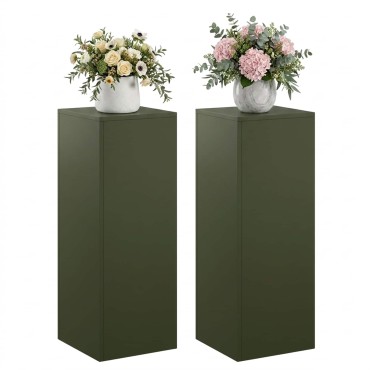 vidaXL Βάση φυτών 2 pcs Λαδί 30 x 30 x 80 cm Ατσάλι
