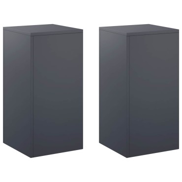 vidaXL Βάση φυτών 2 pcs Ανθρακί 30 x 30 x 60 cm Γαλβανισμένος Χάλυβας