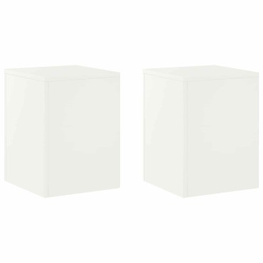 vidaXL Βάση φυτών 2 pcs Λευκό 30 x 30 x 40 cm Ατσάλι