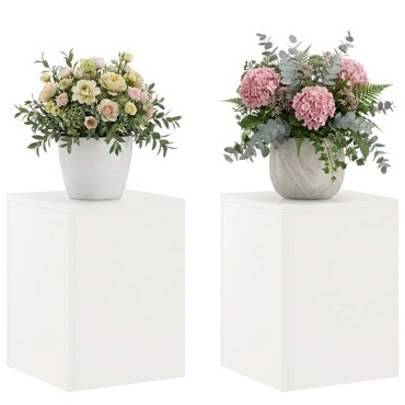 vidaXL Βάση φυτών 2 pcs Λευκό 30 x 30 x 40 cm Ατσάλι