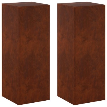 vidaXL Βάση φυτών 2 pcs Σκ rusty 30 x 30 x 80 cm