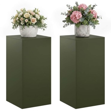 vidaXL Βάση φυτών 2 pcs Λαδί 40 x 40 x 80 cm Ατσάλι