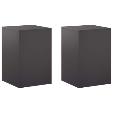 vidaXL Βάση φυτών 2 pcs Μαύρο 40 x 40 x 60 cm Ατσάλι