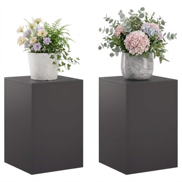 vidaXL Βάση φυτών 2 pcs Μαύρο 40 x 40 x 60 cm Ατσάλι