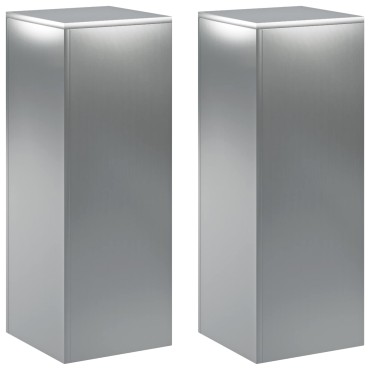 vidaXL Βάση φυτών 2 pcs Ασημί 30 x 30 x 80 cm Ανοξείδωτο Ατσάλι