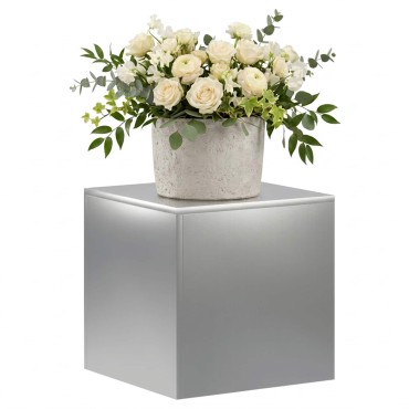 vidaXL Βάση φυτών Ασημί 40 x 40 x 40 cm Ατσάλι