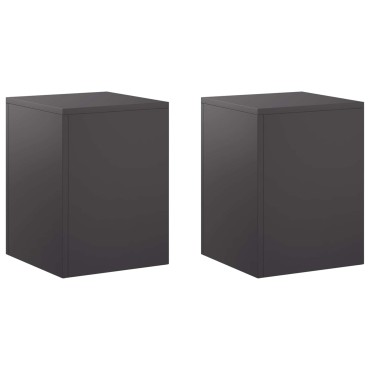 vidaXL Βάση φυτών 2 pcs Μαύρο 30 x 30 x 40 cm Ατσάλι