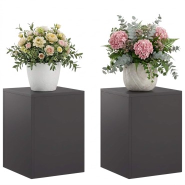 vidaXL Βάση φυτών 2 pcs Μαύρο 30 x 30 x 40 cm Ατσάλι