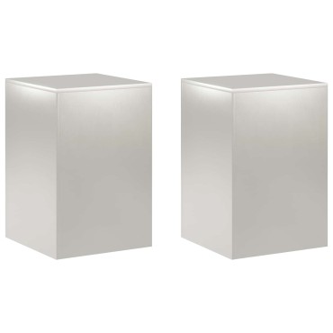 vidaXL Βάση φυτών 2 pcs Ασημί 40 x 40 x 60 cm Ατσάλι