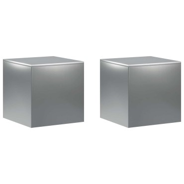vidaXL Βάση φυτών 2 pcs Ασημί 40 x 40 x 40 cm Ανοξείδωτο Ατσάλι