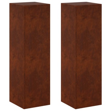 vidaXL Βάση φυτών 2 pcs Σκ rusty 30 x 30 x 100 εκ
