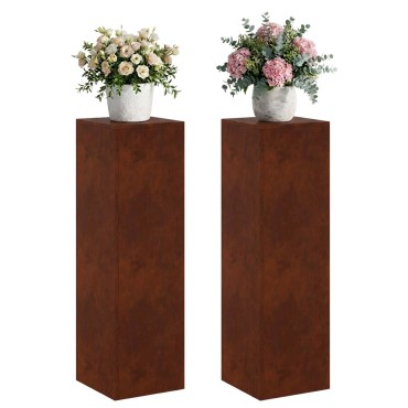 vidaXL Βάση φυτών 2 pcs Σκ rusty 30 x 30 x 100 εκ