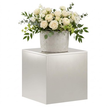 vidaXL Βάση φυτών Ασημί 40 x 40 x 40 cm Ατσάλι