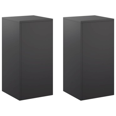 vidaXL Βάση φυτών 2 pcs Μαύρο 30 x 30 x 60 cm Ατσάλι