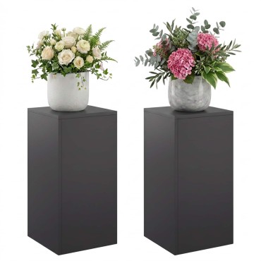 vidaXL Βάση φυτών 2 pcs Μαύρο 30 x 30 x 60 cm Ατσάλι