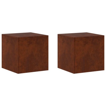 vidaXL Βάση φυτών 2 pcs Σκ rusty 40 x 40 x 40 cm