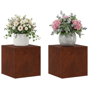 vidaXL Βάση φυτών 2 pcs Σκ rusty 40 x 40 x 40 cm