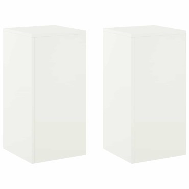vidaXL Βάση φυτών 2 pcs Λευκό 30 x 30 x 60 cm Ατσάλι