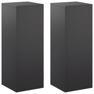 vidaXL Βάση φυτών 2 pcs Μαύρο 30 x 30 x 80 cm Ατσάλι