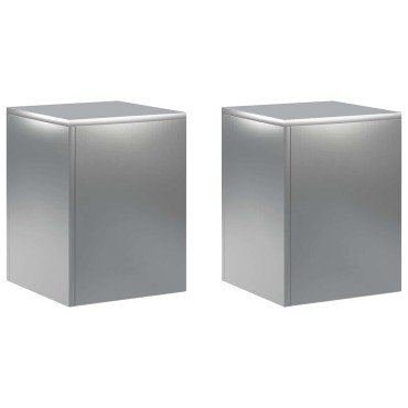 vidaXL Βάση φυτών 2 pcs Ασημί 30 x 30 x 40 cm Ανοξείδωτο Ατσάλι
